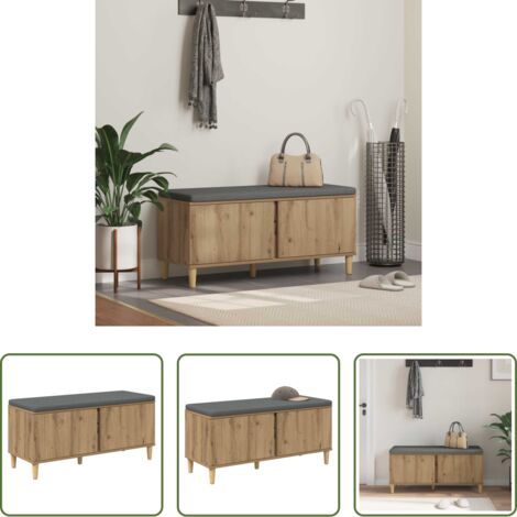 vidaXL Archiviazione -  Panca per ingresso Rovere Artigianale 100 x 38 x 46 cm