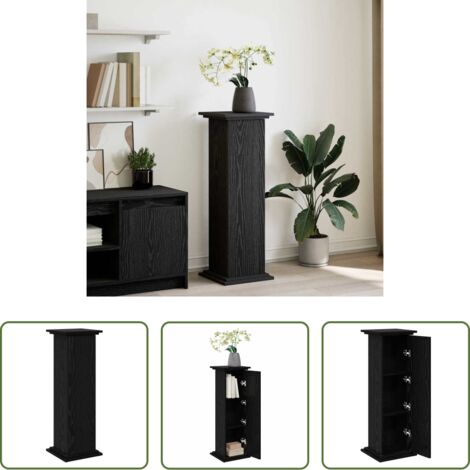 vidaXL Archiviazione -  Supporto di esposizione con porta Rovere Nero 31 x 30 x 90 cm