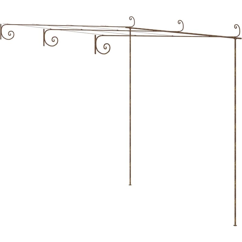 

vidaXL Pérgola de jardín marrón antiguo 3x3x2,5 m hierro - Marrón