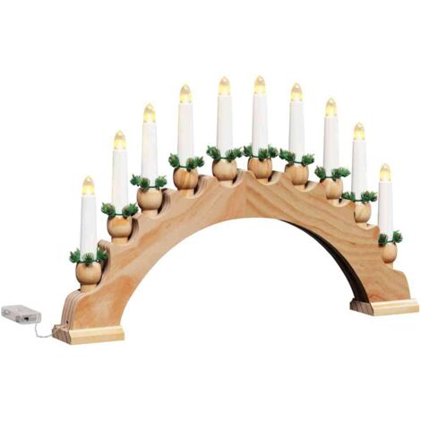 vidaXL Arco di Candele di Natale con 10 Candele LED Marrone