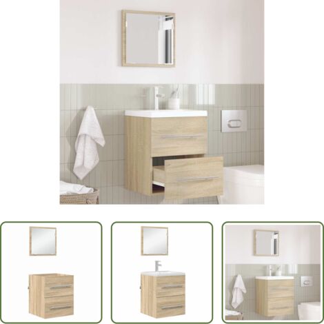 vidaXL Armadi da bagno -  Set di mobili per il bagno Marrone 41 x 38,5 x 48 cm