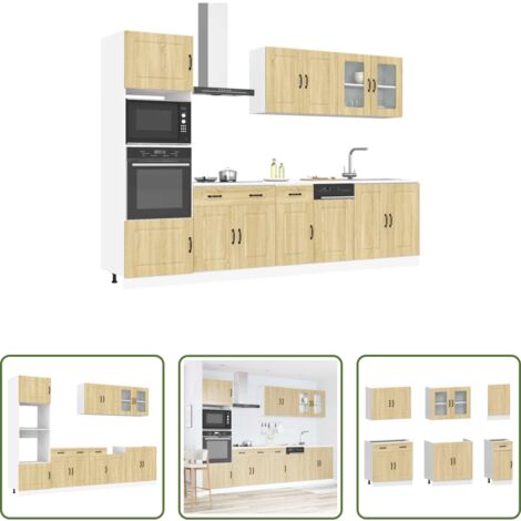 vidaXL Armadi da cucina -  Set Mobili da Cucina 7 pz Kalmar Rovere Sonoma in Truciolato