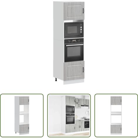 vidaXL Armadi in legno -  Armadi Forno 2 pz Kalmar Grigio Sonoma in Legno Multistrato