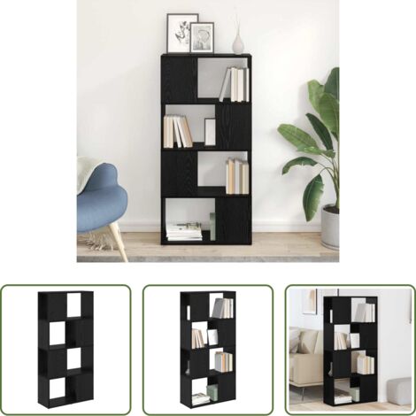 vidaXL Armadi in legno multistrato -  Set mobile TV Nero 60 x 24 x 125,5 cm Legno multistrato