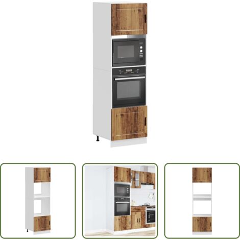 vidaXL Armadi in truciolato -  Armadi Forno 2 pz Porto Legno Antico in Legno Multistrato