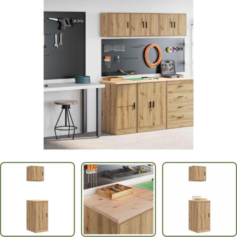 vidaXL Armadi per ripostiglio -  Armadi da Garage 2 pz Rovere Artigianale in Legno Multistrato