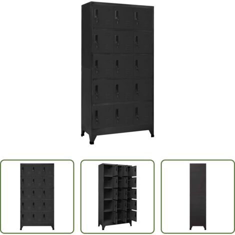 vidaXL Armadietto a chiave -  Armadietto con Serratura Antracite 90x40x180 cm in Acciaio