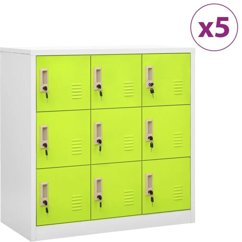 Vidaxl - Armadietti Chiavi 5pz Grigio Chiaro Verde...