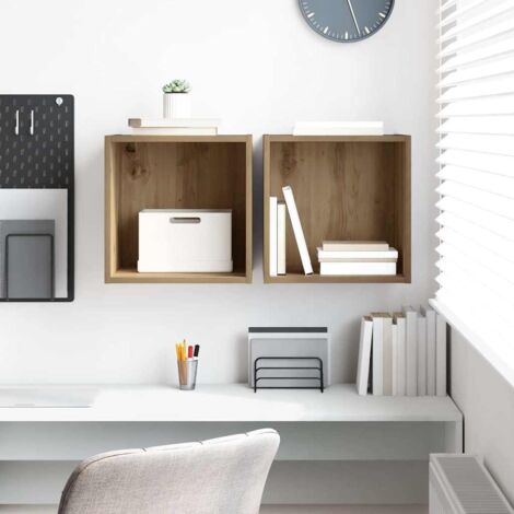 vidaXL Armadietto a muro 2 pcs rovere artigianale 37 x 37 x 37 cm