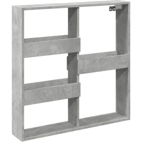 vidaXL Armadietto a Muro Grigio Cemento 80x15x80 cm Legno Multistrato