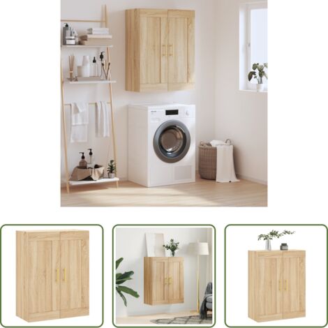 vidaXL Armadietto a muro -  Mobile a Parete Rovere Sonoma 69,5x34x90 cm Legno Multistrato