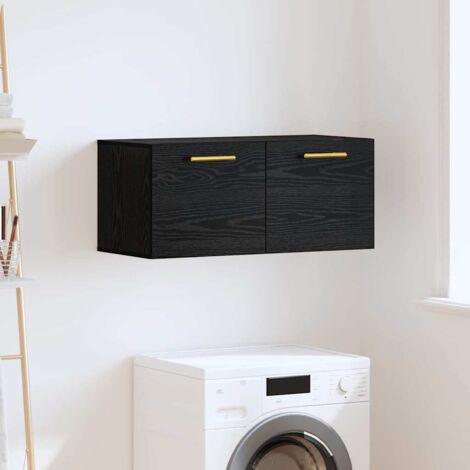 vidaXL Armadietto a muro Rovere nero 80 x 36.5 x 35 cm