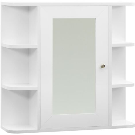 vidaXL Armadietto a Specchio Bianco 66x17x63 cm in MDF