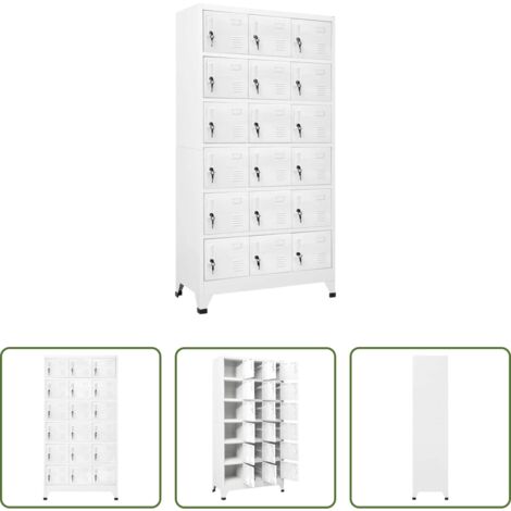 vidaXL Armadietto aziendale -  Armadietto a Chiave a 18 Scomparti in Metallo 90x40x180 cm