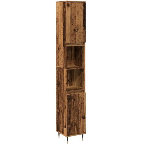 vidaXL Armadietto Bagno Legno Antico 30x30x190 cm in Legno Multistrato