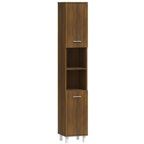 vidaXL Armadietto Bagno Rovere Marrone 30x30x179 cm Legno Multistrato