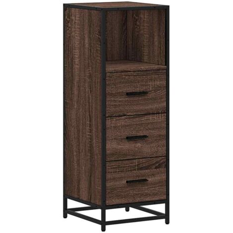 vidaXL Armadietto Bagno Rovere Marrone 35x37,5x100cm Legno Multistrato