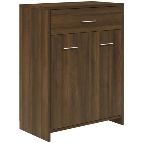 vidaXL Armadietto Bagno Rovere Marrone 60x33x80 cm Legno tecnico