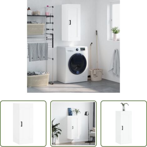 vidaXL Armadietto bianco -  Armadietto a Muro Bianco 34,5x34x90 cm in Legno Multistrato