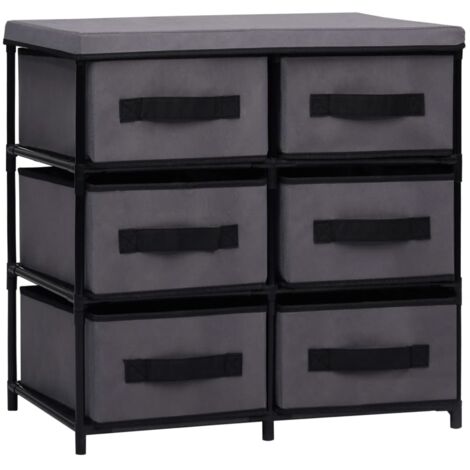 vidaXL Armadietto con 6 Cassetti 55x29x55 cm Grigio in Acciaio