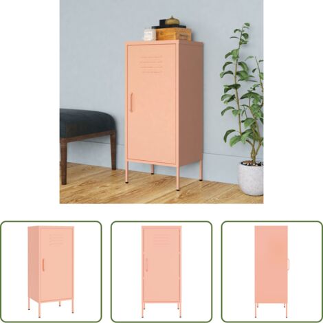 vidaXL Armadietto con ripiani regolabili -  Armadietto Rosa 42,5x35x101,5 cm in Acciaio