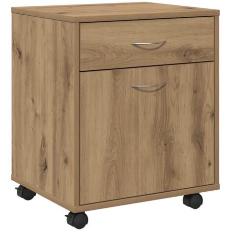 vidaXL Armadietto con Ruote Rovere Artigianale 45x38x54 cm Truciolato