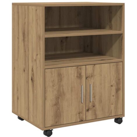 vidaXL Armadietto con Ruote Rovere Artigianale 60x48x81 cm Truciolato