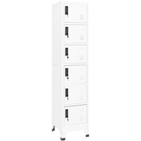 vidaXL Armadietto con Serratura Bianco 38x40x180 cm in Acciaio