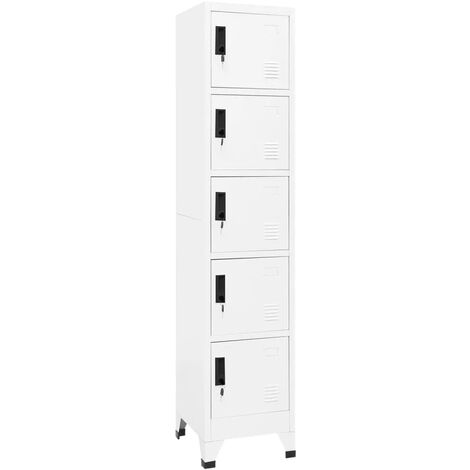 vidaXL Armadietto con Serratura Bianco 38x40x180 cm in Acciaio