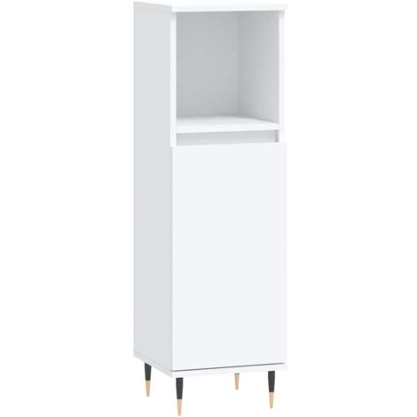 vidaXL Armadietto da Bagno Bianco 30x30x100 cm in Legno Multistrato
