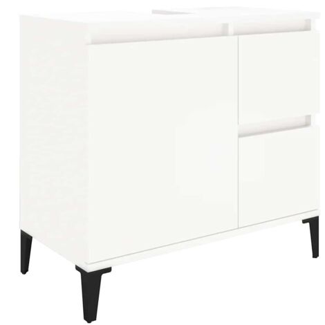 vidaXL Armadietto da Bagno Bianco 65x33x60 cm in Legno Multistrato