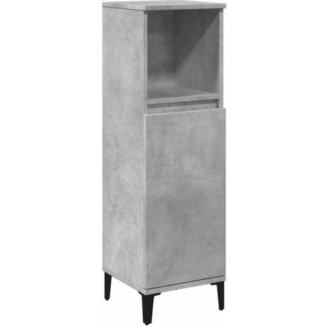 vidaXL Armadietto da Bagno Grigio Cemento 30x30x100 cm in Truciolato