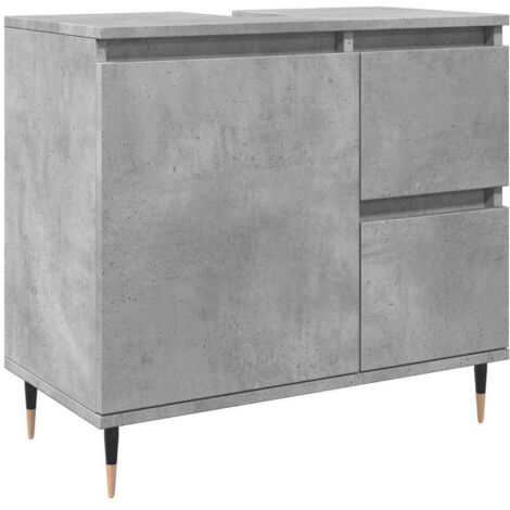 vidaXL Armadietto da Bagno Grigio Cemento 65x33x60cm in Truciolato