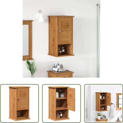 vidaXL Armadietto da bagno in mango -  Mobile da Bagno VIGO Marrone e Marrone Miele 37 x 34 x 71,5 cm