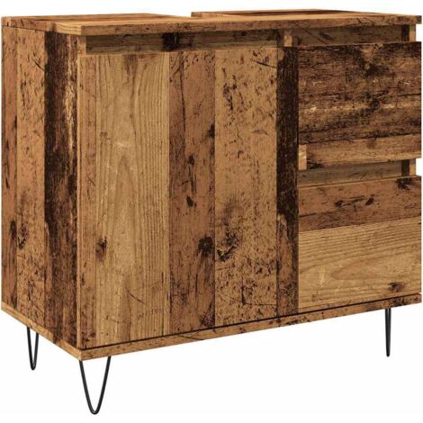 vidaXL Armadietto da Bagno Legno Antico 65x33x60 cm in Truciolato