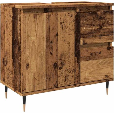 vidaXL Armadietto da Bagno Legno Antico 65x33x60 cm in Truciolato