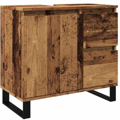 vidaXL Armadietto da Bagno Legno Antico 65x33x60 cm in Truciolato