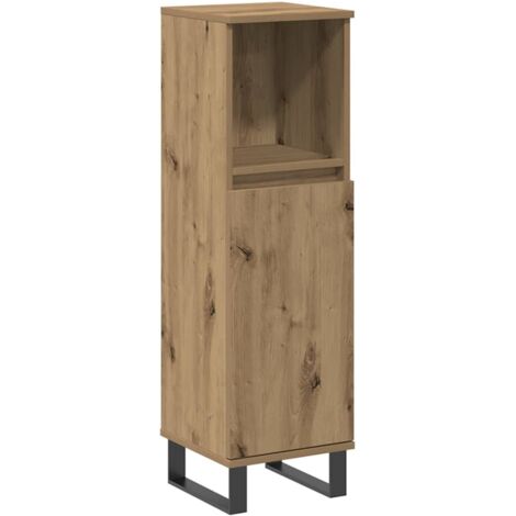 vidaXL Armadietto da Bagno Rovere Artigianale 30x30x100 cm Truciolato