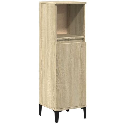 vidaXL Armadietto da Bagno Rovere Sonoma 30x30x100cm Legno Multistrato
