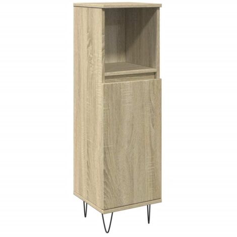 vidaXL Armadietto da Bagno Rovere Sonoma 30x30x100cm Legno Multistrato