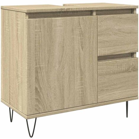 vidaXL Armadietto da Bagno Rovere Sonoma 65x33x60 cm Legno Multistrato