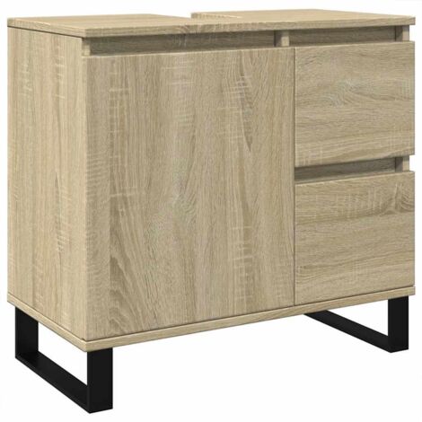 vidaXL Armadietto da Bagno Rovere Sonoma 65x33x60 cm Legno Multistrato