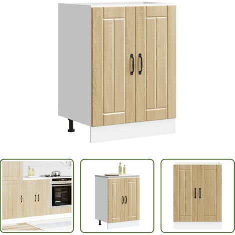 vidaXL Armadietto da cucina -  Mobile Base Lavello Lucca Rovere Sonoma in Legno Multistrato