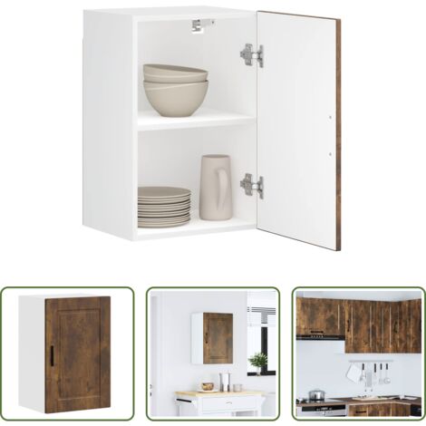 vidaXL Armadietto da cucina -  Pensile da Cucina Porto Rovere Fumo in Legno Multistrato