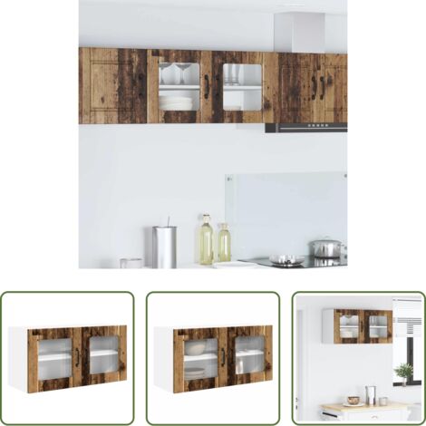 vidaXL Armadietto da parete -  Mobile da cucina con lo scaffale Legno vecchio 80 x 31 x 40 cm