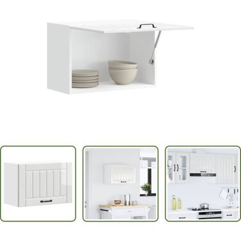 vidaXL Armadietto da parete -  Pensile da Cucina Lucca Bianco Lucido in Legno Multistrato