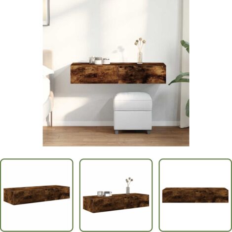 vidaXL Armadietto da parete -  Scaffale a Parete con Cassetti Fumo 100x36x19 cm in Truciolato