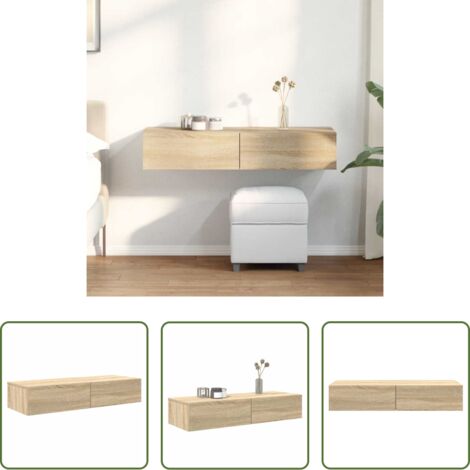 vidaXL Armadietto da parete -  Scaffale a Parete con Cassetti Sonoma 100x36x19cm in Truciolato