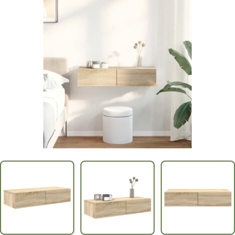 vidaXL Armadietto da parete -  Scaffale a Parete con Cassetti Sonoma 80x33x17 cm in Truciolato