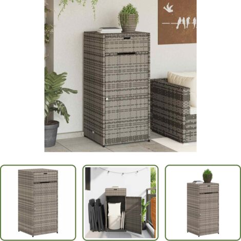 vidaXL Armadietto esterno -  Armadietto Portaoggetti Giardino Grigio 55x55x111cm Polyrattan